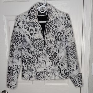 Stylish Leopard Print Teddy Jacket